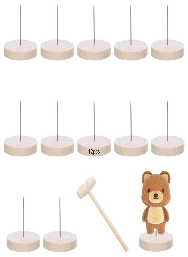 YONHTUTU 12PCS Positive Crochet Doll Stands, Single Needle Knitted Doll Wooden Display Stand for Positive Potato, Wooden Stand for Display Mini Potatoes, Doll Base for Support Pickle Crochet Animal Toys - Image 1